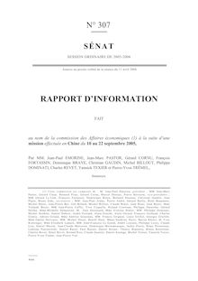 Rapport d information fait au nom de la Commission des affaires économiques à la suite d une mission effectuée en Chine du 10 au 22 septembre 2005