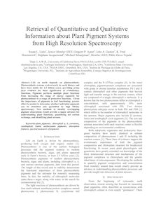 Retrieval of Quantitative and Qualitative Information about Plant Pigment Systems