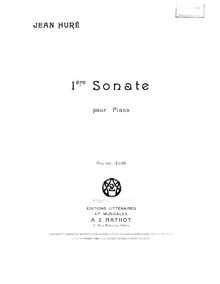 Partition complète, Piano Sonata No.1, Huré, Jean