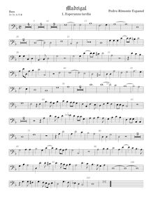 Partition viole de basse, madrigaux, Rimonte, Pedro par Pedro Rimonte