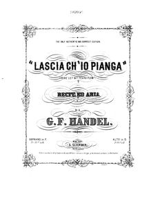 Partition complète (F major), Rinaldo, Handel, George Frideric par George Frideric Handel