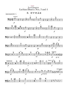 Partition Trombone 1, 2, Lašské Tance, Janáček, Leoš