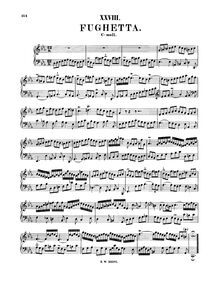 Partition complète, Fughetta, C minor, Bach, Johann Sebastian par Johann Sebastian Bach