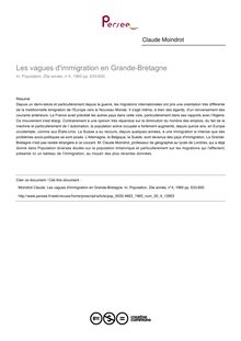 Les vagues d immigration en Grande-Bretagne - article ; n°4 ; vol.20, pg 633-650