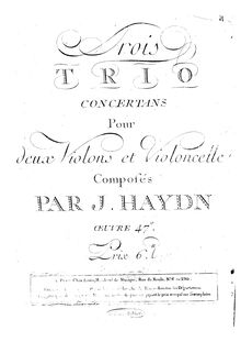 Partition violon 2, 3 Piano Trios, Various:F majorD majorB♭ major