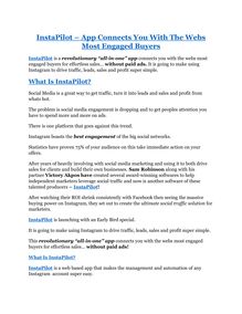 InstaPilot review in detail – InstaPilot Massive bonus