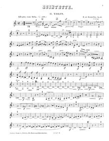 Partition violon 2, Piano quintette, Op.11, Boisdeffre, René de