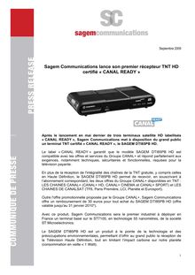 Sagem Communications lance son premier récepteur TNT HD certifié ...