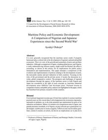 Maritime Policy and Economic Development: A Comparison of Nigerian ...