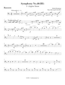 Partition basson, Symphony No.40, Rondeau, Michel par Michel Rondeau