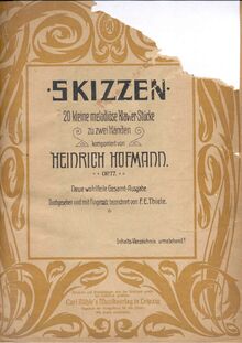 Partition Title page, Skizzen, 20 kleine melodiöse Klavier-Stücke zu zwei Händen
