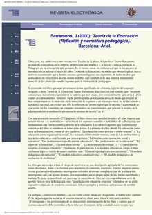 Sarramona, J.(2000): Teoría de la educación (Reflexión y normativa pedagógica). Barcelona, Ariel