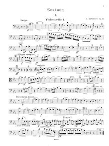 Partition violoncelle 1, corde Sextet, Op.12, Sextet in E-flat, Op.12