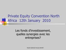 Private Equity Convention North Africa 12th January 2010