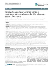 Participation and performance trends in multistage ultramarathons—the ‘Marathon des Sables’ 2003–2012