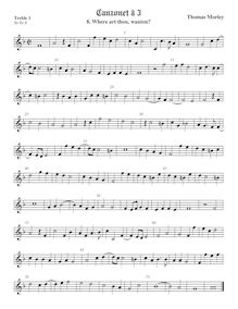 Partition Treble1 viole de gambe, chansonnettes, ou Little Short chansons to Three Voyces
