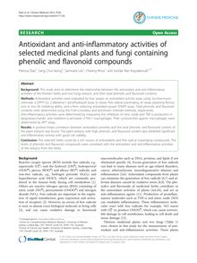 Antioxidant and anti-inflammatory activities of selected medicinal plants and fungi containing phenolic and flavonoid compounds