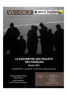 Le baromètre des projets des Français. Février 2011