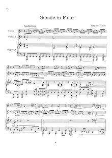 Partition complète (aussi Piano , partie), 3 sonates, D major par August Halm