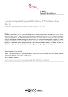Le gisement paléolithique du Mont Houy à Trith-Saint-Léger (Nord) - article ; n°2 ; vol.87, pg 57-64