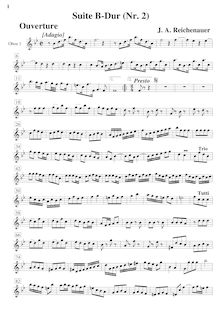 Partition hautbois 1, Ouverture- No.2 en B flat major, B flat, Reichenauer, Antonín