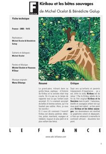 Kirikou et les bêtes sauvages de Ocelot Michel, Galup Bénédicte