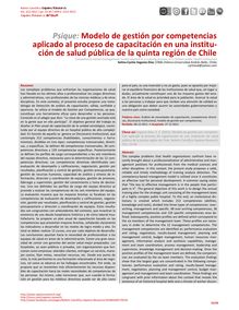 Modelo de gestión por competencias aplicado al proceso de capacitación en una institución de salud pública de la quinta región de Chile
