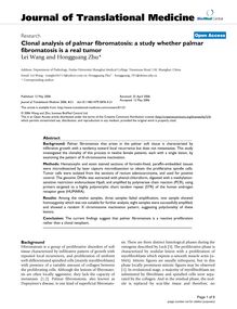 Clonal analysis of palmar fibromatosis: a study whether palmar fibromatosis is a real tumor