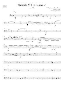 Partition violoncelle, corde quintette No.2, C minor, Mozart, Wolfgang Amadeus par Wolfgang Amadeus Mozart