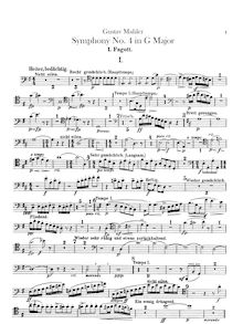 Partition basson 1, 2, 3 (doubles contrebasson), Symphony No.4, Mahler, Gustav