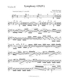 Partition violons II, Symphony No.25, A major, Rondeau, Michel par Michel Rondeau
