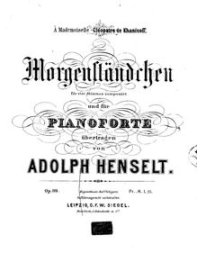 Partition complète, Morgenständchen, Op.39, Henselt, Adolf von