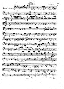 Partition violon, Quatuor pour flûte, violon, alto et violoncelle