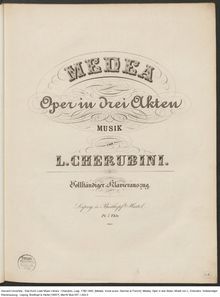 Partition Act I, Médée, Opéra comique en trois actes, Cherubini, Luigi
