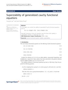 Superstability of generalized cauchy functional equations