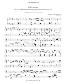 Partition Chaconne - Johann Sebastian Bach