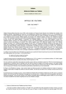 Article de Voltaire sur Voltaire