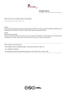 Services et solidarités sociales  - article ; n°1 ; vol.222, pg 40-40