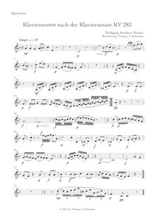 Partition clarinette (B♭), Piano Sonata No.4, E♭ major, Mozart, Wolfgang Amadeus