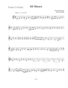 Partition violon 3 (pour viole de gambe),  No.1 en G major, G major