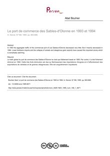 Le port de commerce des Sables-d Olonne en 1993 et 1994 - article ; n°1 ; vol.168, pg 663-666