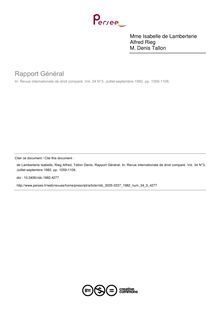 Rapport Général - article ; n°3 ; vol.34, pg 1059-1106