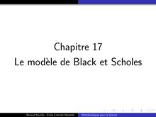 Le modèle de Black et Scholes - Mathématiques pour la finance
