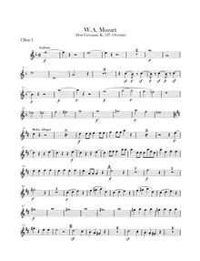 Partition hautbois 1, 2, Don Giovanni, Il dissoluto punito ossia il Don Giovanni