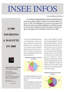23 000 touristes à Mayotte en 2000