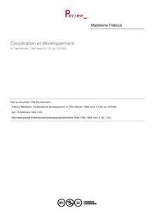 Coopération et développement - article ; n°20 ; vol.5, pg 915-920