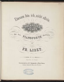 Partition Einsam bin ich, nicht allein (S.453), Collection of Liszt editions, Volume 5