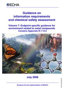 Guidance on information requirements and chemical safety assessment