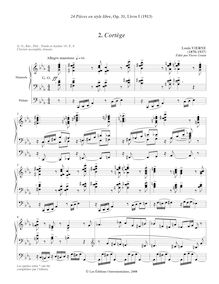 Partition , Cortège, 24 Pièces en style libre pour Orgue ou Harmonium, Op.31