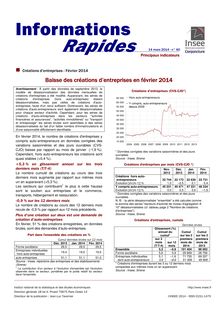 Baisse des créations d entreprise en février 2014 : rapport de l INSEE